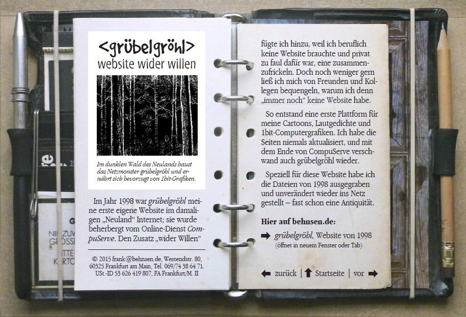 Grafiker-Website mit Imagemap-Navigation