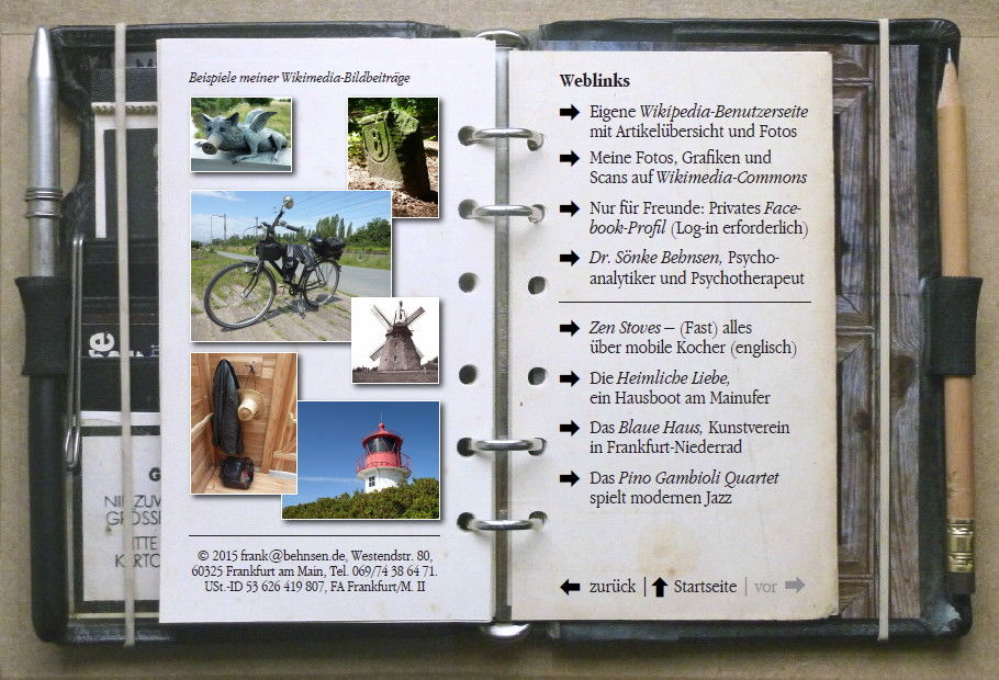 Grafiker-Website mit Imagemap-Navigation